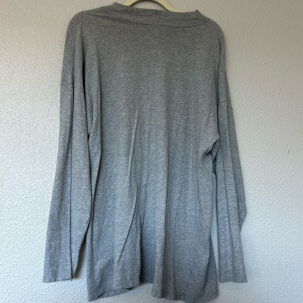 Free People Oversized Long Sleeve Tee Dress Gray